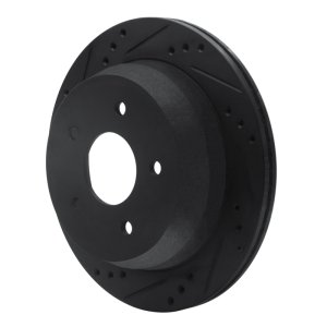 Chevrolet S10 Brake Rotor (1) - Rear Left - R1 Concepts - Drilled & Slotted - Black - `98-`05